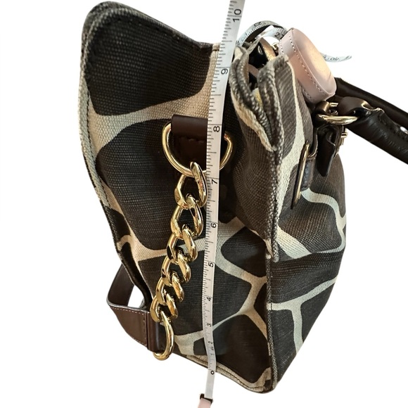 Michael Kors Giraffe Print Hamilton Bag Printed Canvas Leather Trim - Picture 11 of 15